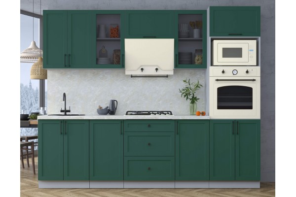Готовая кухня Тренд Soft-touch 2,6В (Изумруд/Изумруд) фабрика Интерлиния