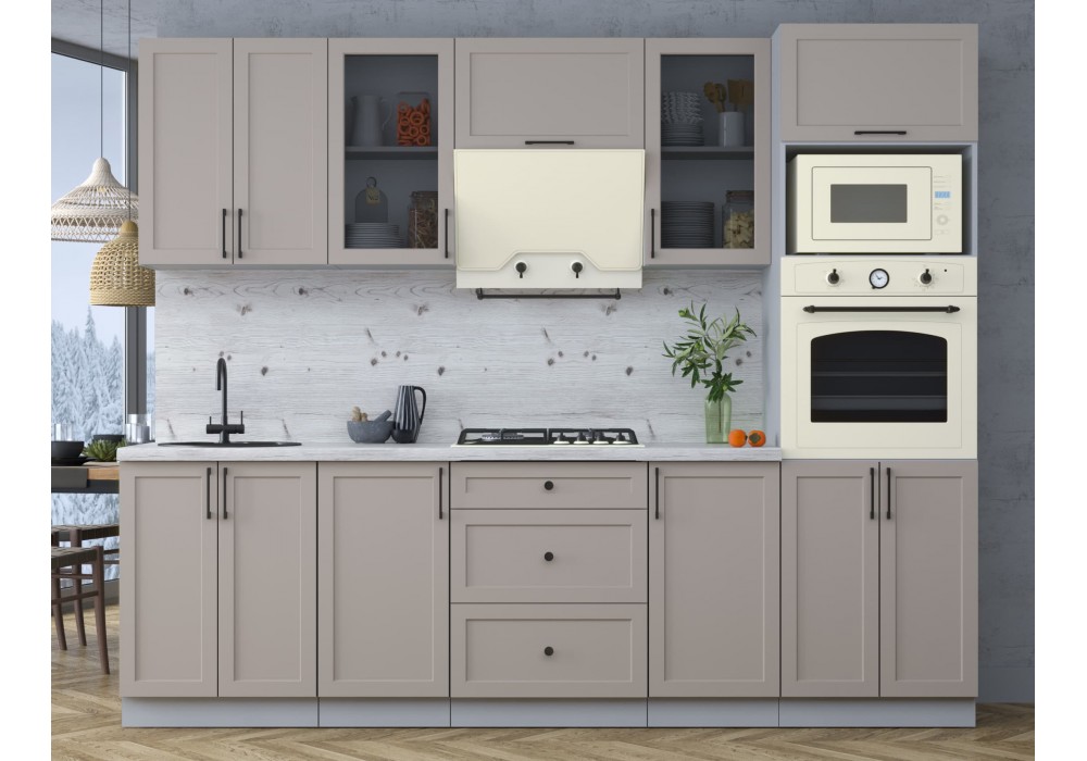 Готовая кухня Тренд Soft-touch 2,6В (Луна/Луна) фабрика Интерлиния в Минске Готовая кухня Тренд Soft-touch 2,6В (Луна/Луна) фабрика Интерлиния