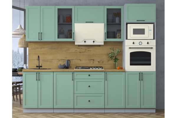 Готовая кухня Тренд Soft-touch 2,6В (Мята/Мята) фабрика Интерлиния