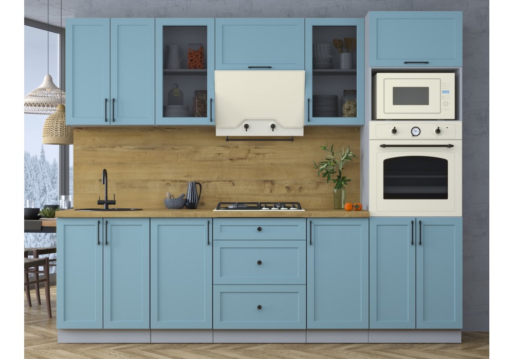 Готовая кухня Тренд Soft-touch 2,6В (Океан/Океан) фабрика Интерлиния в Минске Готовая кухня Тренд Soft-touch 2,6В (Океан/Океан) фабрика Интерлиния