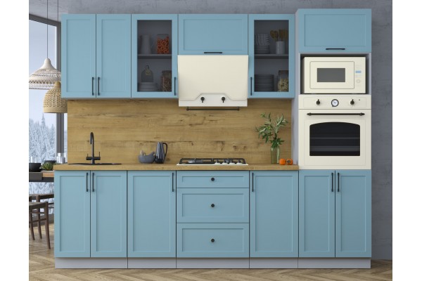 Готовая кухня Тренд Soft-touch 2,6В (Океан/Океан) фабрика Интерлиния