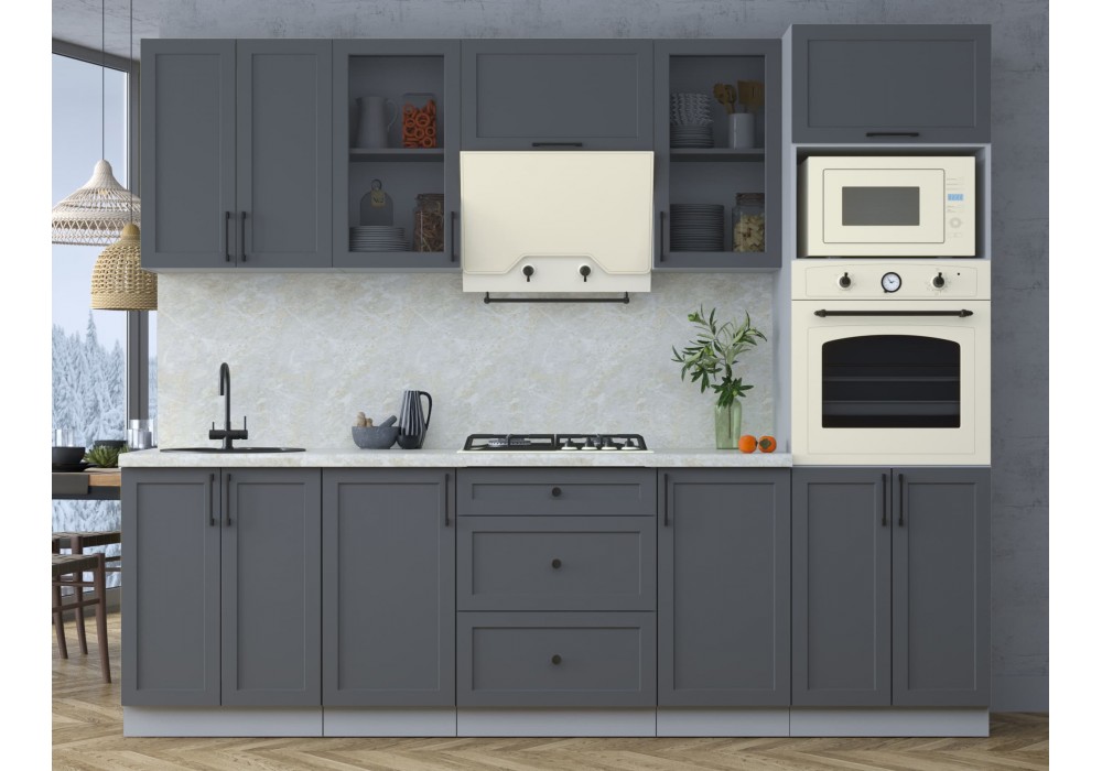 Готовая кухня Тренд Soft-touch 2,6В (Пепел/Пепел) фабрика Интерлиния в Минске Готовая кухня Тренд Soft-touch 2,6В (Пепел/Пепел) фабрика Интерлиния