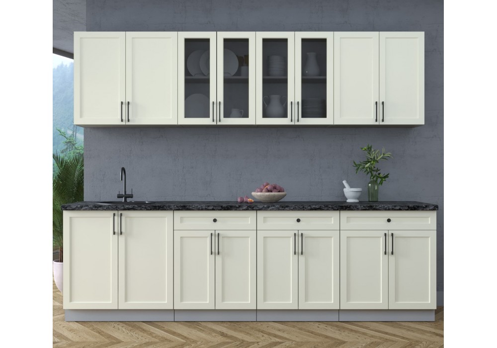 Готовая кухня Тренд Soft-touch 2,7А (Белый/Белый) фабрика Интерлиния в Минске Готовая кухня Тренд Soft-touch 2,7А (Белый/Белый) фабрика Интерлиния