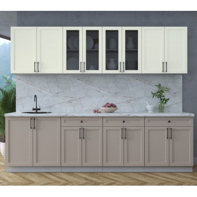 Готовая кухня Тренд Soft-touch 2,7А (Белый/Луна) фабрика Интерлиния Готовая кухня Тренд Soft-touch 2,7А (Белый/Луна) фабрика Интерлиния