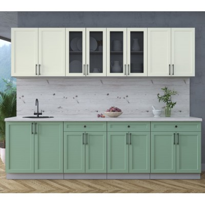 Готовая кухня Тренд Soft-touch 2,7А (Белый/Мята) фабрика Интерлиния Готовая кухня Тренд Soft-touch 2,7А (Белый/Мята) фабрика Интерлиния