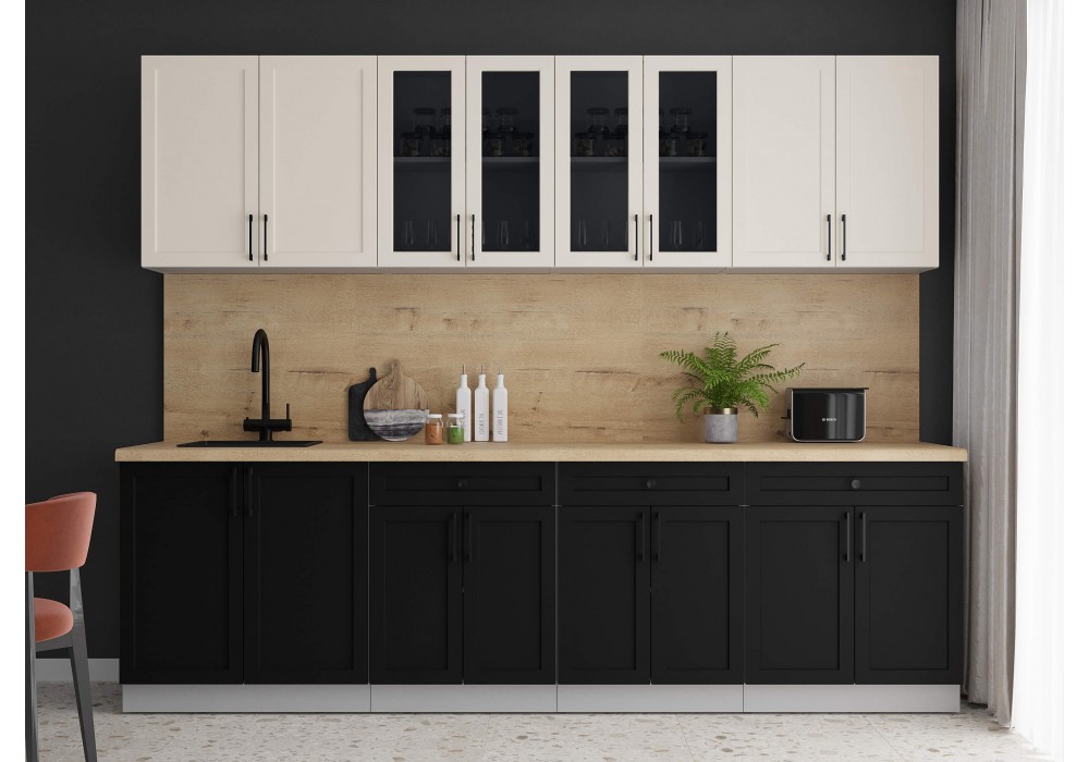 Готовая кухня Тренд Soft-touch 2,7А (Белый/Черный) фабрика Интерлиния в Минске Готовая кухня Тренд Soft-touch 2,7А (Белый/Черный) фабрика Интерлиния