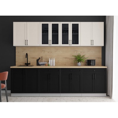 Готовая кухня Тренд Soft-touch 2,7А (Белый/Черный) фабрика Интерлиния Готовая кухня Тренд Soft-touch 2,7А (Белый/Черный) фабрика Интерлиния