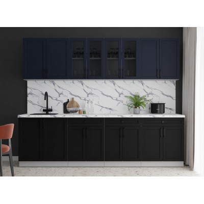 Готовая кухня Тренд Soft-touch 2,7А (Индиго/Черный) фабрика Интерлиния Готовая кухня Тренд Soft-touch 2,7А (Индиго/Черный) фабрика Интерлиния