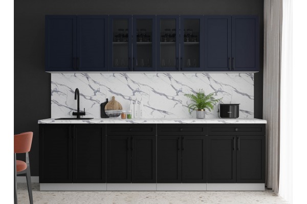 Готовая кухня Тренд Soft-touch 2,7А (Индиго/Черный) фабрика Интерлиния