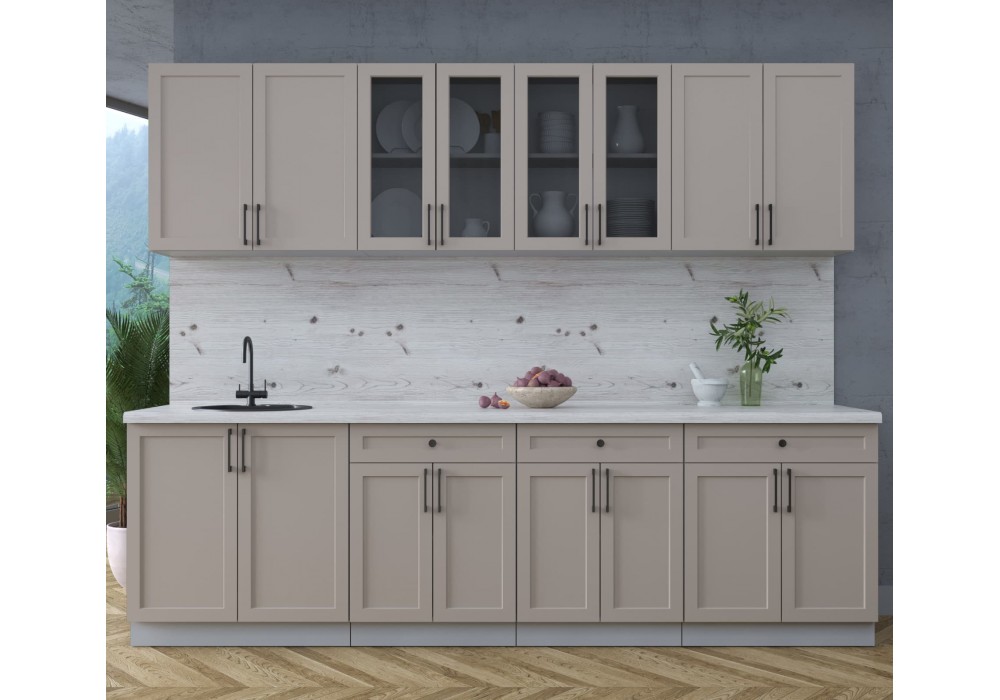 Готовая кухня Тренд Soft-touch 2,7А (Луна/Луна) фабрика Интерлиния в Минске Готовая кухня Тренд Soft-touch 2,7А (Луна/Луна) фабрика Интерлиния