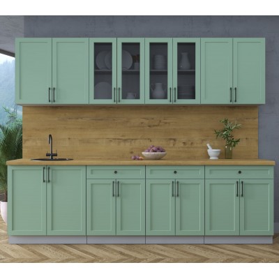 Готовая кухня Тренд Soft-touch 2,7А (Мята/Мята) фабрика Интерлиния Готовая кухня Тренд Soft-touch 2,7А (Мята/Мята) фабрика Интерлиния
