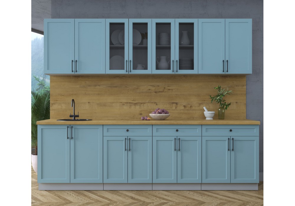 Готовая кухня Тренд Soft-touch 2,7А (Океан/Океан) фабрика Интерлиния в Минске Готовая кухня Тренд Soft-touch 2,7А (Океан/Океан) фабрика Интерлиния