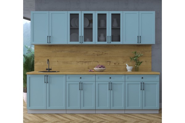 Готовая кухня Тренд Soft-touch 2,7А (Океан/Океан) фабрика Интерлиния