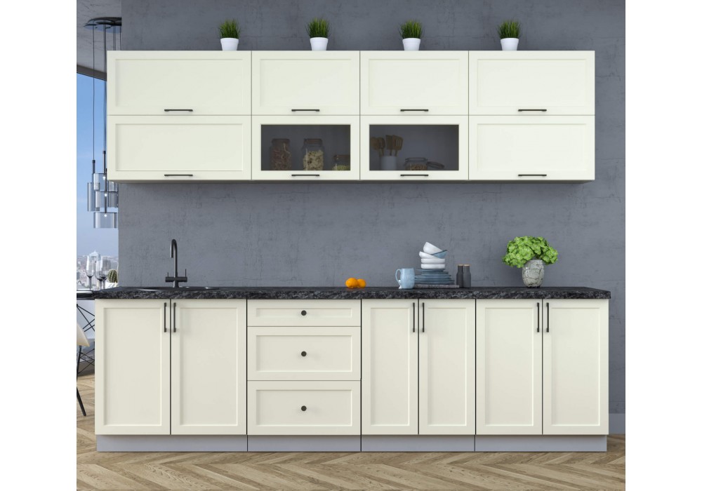 Готовая кухня Тренд Soft-touch 2,7Б (Белый/Белый) фабрика Интерлиния в Минске Готовая кухня Тренд Soft-touch 2,7Б (Белый/Белый) фабрика Интерлиния