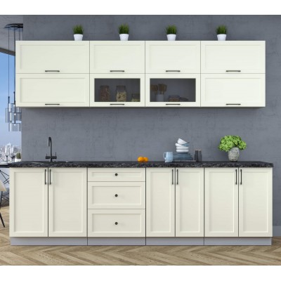 Готовая кухня Тренд Soft-touch 2,7Б (Белый/Белый) фабрика Интерлиния Готовая кухня Тренд Soft-touch 2,7Б (Белый/Белый) фабрика Интерлиния