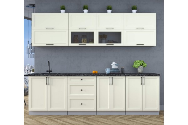 Готовая кухня Тренд Soft-touch 2,7Б (Белый/Белый) фабрика Интерлиния