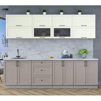 Готовая кухня Тренд Soft-touch 2,7Б (Белый/Луна) фабрика Интерлиния Готовая кухня Тренд Soft-touch 2,7Б (Белый/Луна) фабрика Интерлиния