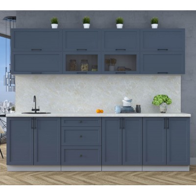 Готовая кухня Тренд Soft-touch 2,7Б (Индиго/Индиго) фабрика Интерлиния Готовая кухня Тренд Soft-touch 2,7Б (Индиго/Индиго) фабрика Интерлиния