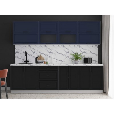 Готовая кухня Тренд Soft-touch 2,7Б (Индиго/Черный) фабрика Интерлиния Готовая кухня Тренд Soft-touch 2,7Б (Индиго/Черный) фабрика Интерлиния