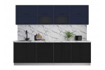 Готовая кухня Тренд Soft-touch 2,7Б (Индиго/Черный) фабрика Интерлиния в Минске Готовая кухня Тренд Soft-touch 2,7Б (Индиго/Черный) фабрика Интерлиния