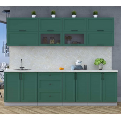 Готовая кухня Тренд Soft-touch 2,7Б (Изумруд/Изумруд) фабрика Интерлиния Готовая кухня Тренд Soft-touch 2,7Б (Изумруд/Изумруд) фабрика Интерлиния