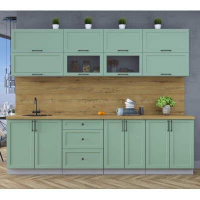 Готовая кухня Тренд Soft-touch 2,7Б (Мята/Мята) фабрика Интерлиния Готовая кухня Тренд Soft-touch 2,7Б (Мята/Мята) фабрика Интерлиния