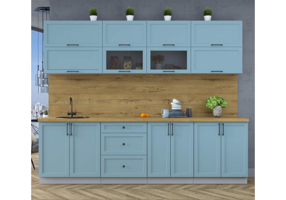 Готовая кухня Тренд Soft-touch 2,7Б (Океан/Океан) фабрика Интерлиния в Минске Готовая кухня Тренд Soft-touch 2,7Б (Океан/Океан) фабрика Интерлиния