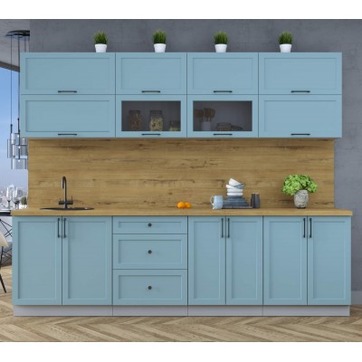 Готовая кухня Тренд Soft-touch 2,7Б (Океан/Океан) фабрика Интерлиния Готовая кухня Тренд Soft-touch 2,7Б (Океан/Океан) фабрика Интерлиния