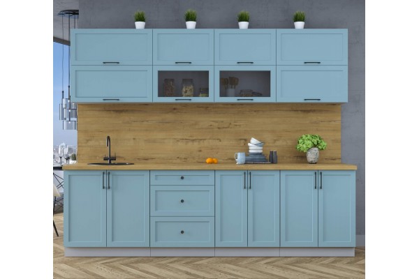 Готовая кухня Тренд Soft-touch 2,7Б (Океан/Океан) фабрика Интерлиния