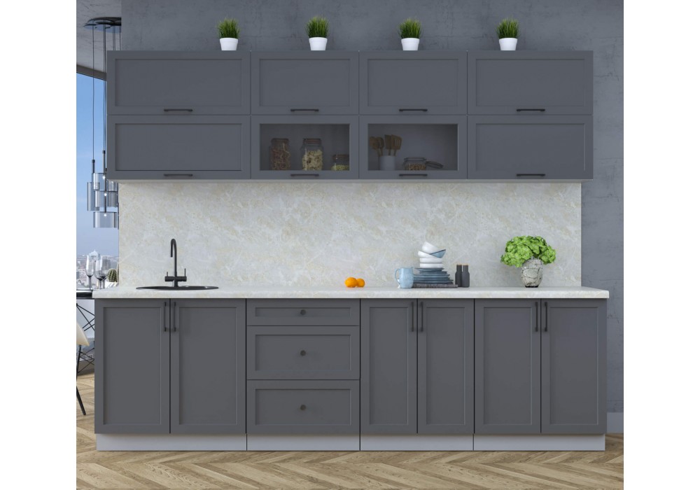 Готовая кухня Тренд Soft-touch 2,7Б (Пепел/Пепел) фабрика Интерлиния в Минске Готовая кухня Тренд Soft-touch 2,7Б (Пепел/Пепел) фабрика Интерлиния