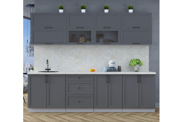 Готовая кухня Тренд Soft-touch 2,7Б (Пепел/Пепел) фабрика Интерлиния