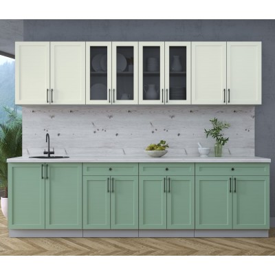 Готовая кухня Тренд Soft-touch 2,8А (Белый/Мята) фабрика Интерлиния Готовая кухня Тренд Soft-touch 2,8А (Белый/Мята) фабрика Интерлиния