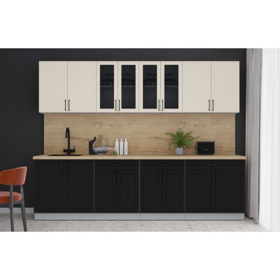 Готовая кухня Тренд Soft-touch 2,8А (Белый/Черный) фабрика Интерлиния Готовая кухня Тренд Soft-touch 2,8А (Белый/Черный) фабрика Интерлиния