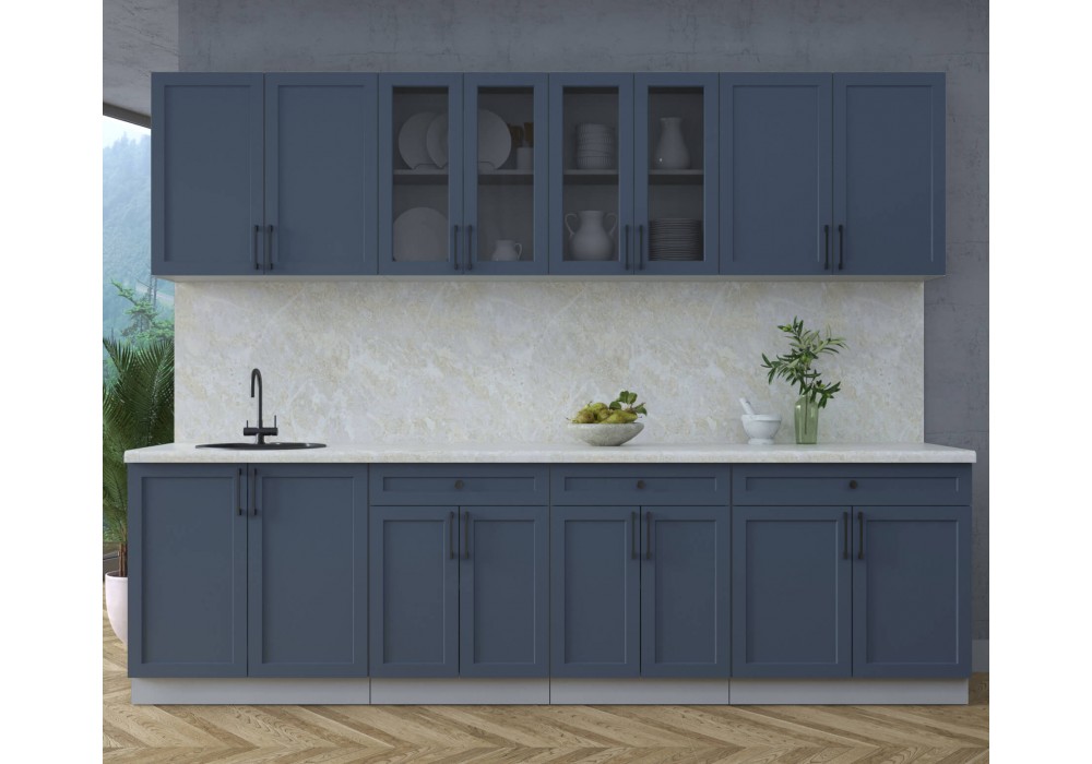 Готовая кухня Тренд Soft-touch 2,8А (Индиго/Индиго) фабрика Интерлиния в Минске Готовая кухня Тренд Soft-touch 2,8А (Индиго/Индиго) фабрика Интерлиния