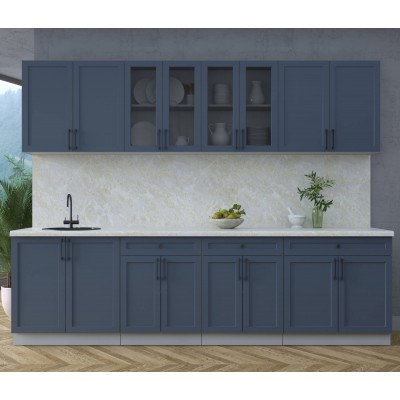 Готовая кухня Тренд Soft-touch 2,8А (Индиго/Индиго) фабрика Интерлиния Готовая кухня Тренд Soft-touch 2,8А (Индиго/Индиго) фабрика Интерлиния