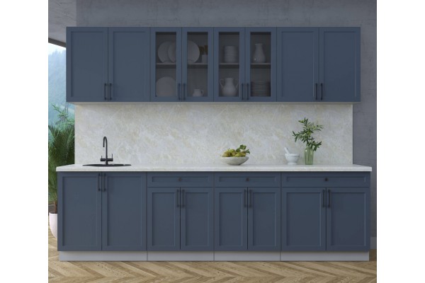 Готовая кухня Тренд Soft-touch 2,8А (Индиго/Индиго) фабрика Интерлиния