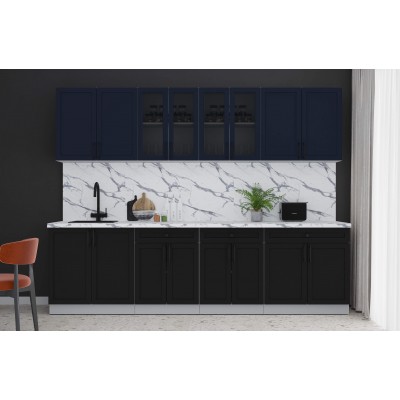 Готовая кухня Тренд Soft-touch 2,8А (Индиго/Черный) фабрика Интерлиния Готовая кухня Тренд Soft-touch 2,8А (Индиго/Черный) фабрика Интерлиния