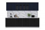 Готовая кухня Тренд Soft-touch 2,8А (Индиго/Черный) фабрика Интерлиния в Минске Готовая кухня Тренд Soft-touch 2,8А (Индиго/Черный) фабрика Интерлиния