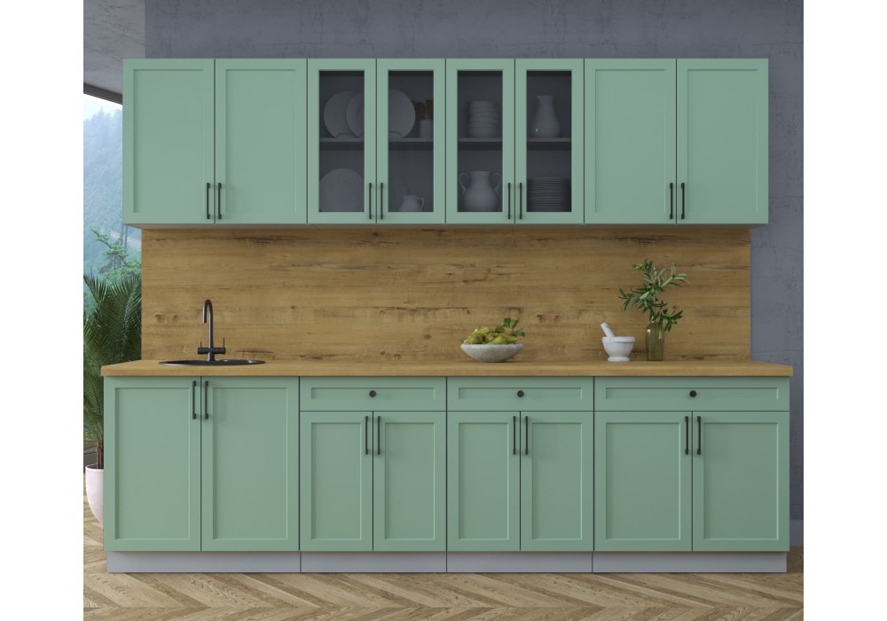 Готовая кухня Тренд Soft-touch 2,8А (Мята/Мята) фабрика Интерлиния в Минске Готовая кухня Тренд Soft-touch 2,8А (Мята/Мята) фабрика Интерлиния
