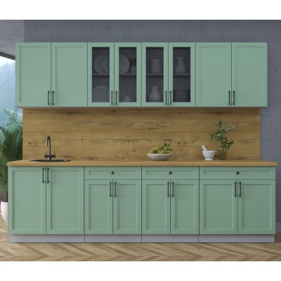 Готовая кухня Тренд Soft-touch 2,8А (Мята/Мята) фабрика Интерлиния Готовая кухня Тренд Soft-touch 2,8А (Мята/Мята) фабрика Интерлиния