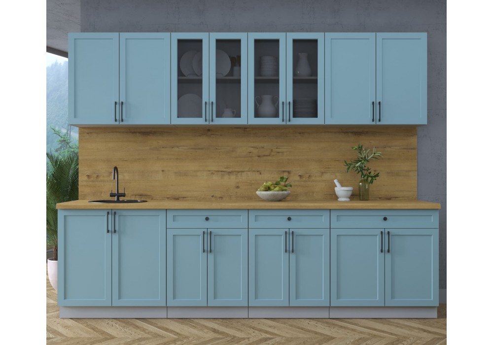 Готовая кухня Тренд Soft-touch 2,8А (Океан/Океан) фабрика Интерлиния в Минске Готовая кухня Тренд Soft-touch 2,8А (Океан/Океан) фабрика Интерлиния