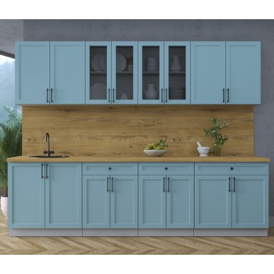 Готовая кухня Тренд Soft-touch 2,8А (Океан/Океан) фабрика Интерлиния Готовая кухня Тренд Soft-touch 2,8А (Океан/Океан) фабрика Интерлиния