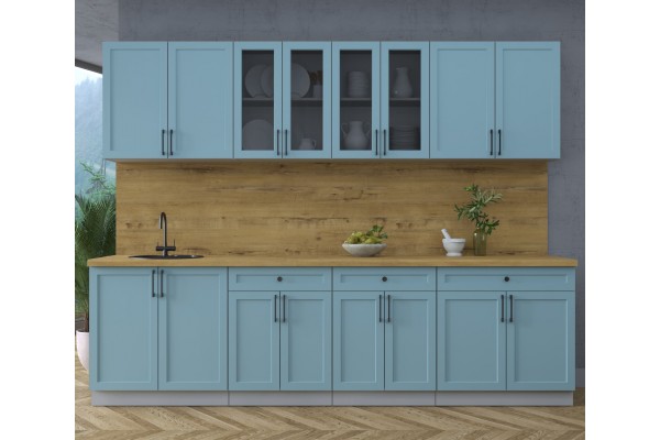 Готовая кухня Тренд Soft-touch 2,8А (Океан/Океан) фабрика Интерлиния