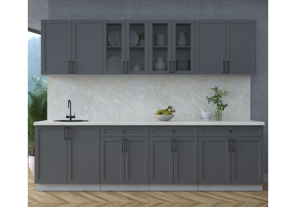 Готовая кухня Тренд Soft-touch 2,8А (Пепел/Пепел) фабрика Интерлиния в Минске Готовая кухня Тренд Soft-touch 2,8А (Пепел/Пепел) фабрика Интерлиния