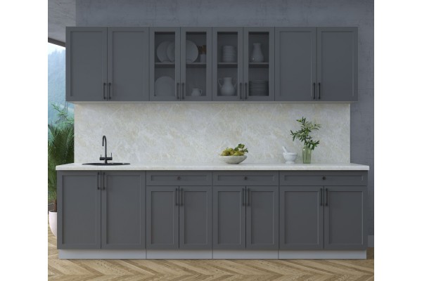 Готовая кухня Тренд Soft-touch 2,8А (Пепел/Пепел) фабрика Интерлиния