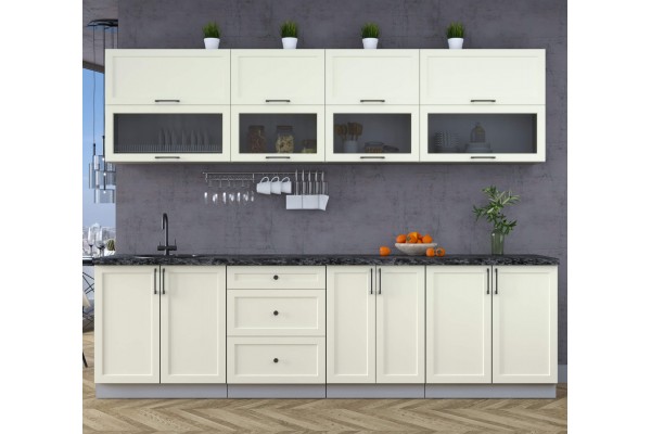 Готовая кухня Тренд Soft-touch 2,8Б (Белый/Белый) фабрика Интерлиния