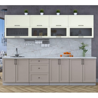 Готовая кухня Тренд Soft-touch 2,8Б (Белый/Луна) фабрика Интерлиния Готовая кухня Тренд Soft-touch 2,8Б (Белый/Луна) фабрика Интерлиния