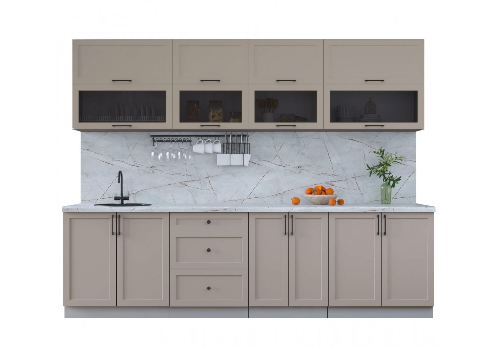 Готовая кухня Тренд Soft-touch 2,8Б (Луна/Луна) фабрика Интерлиния в Минске Готовая кухня Тренд Soft-touch 2,8Б (Луна/Луна) фабрика Интерлиния