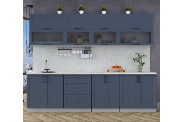 Готовая кухня Тренд Soft-touch 2,8Б (Индиго/Индиго) фабрика Интерлиния