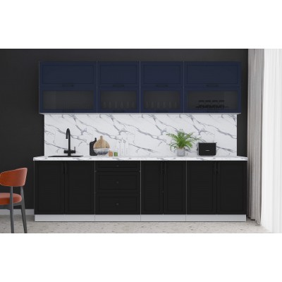 Готовая кухня Тренд Soft-touch 2,8Б (Индиго/Черный) фабрика Интерлиния Готовая кухня Тренд Soft-touch 2,8Б (Индиго/Черный) фабрика Интерлиния